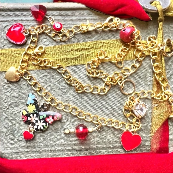 Charm necklace. Unique and one of a kind. Layering. 22” inches Perfect gift - Picture 1 of 15